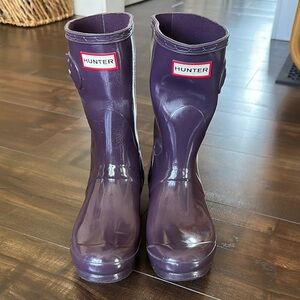Hunter Women's Original Short Purple Gloss Rainboot